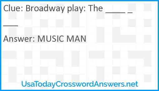 Broadway play: The ____ ____ Answer