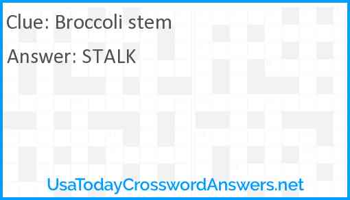 Broccoli stem Answer