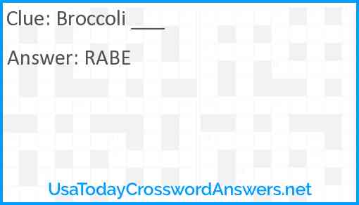Broccoli ___ Answer