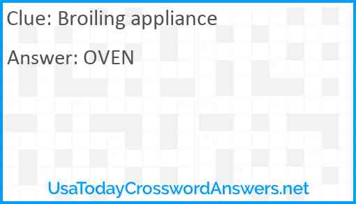 Broiling appliance Answer