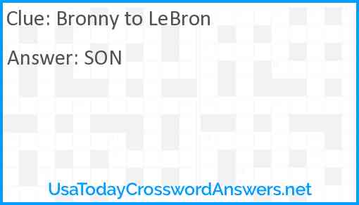 Bronny to LeBron Answer