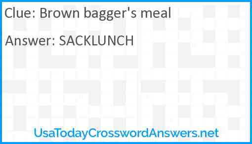 Brown bagger's meal Answer