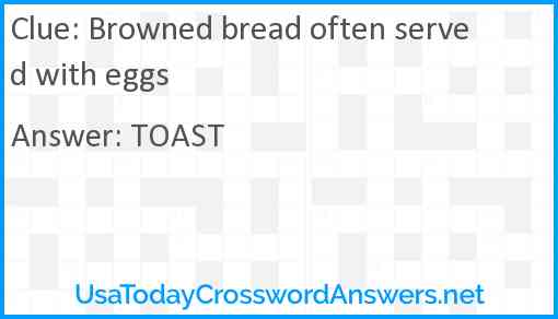 Browned bread often served with eggs Answer