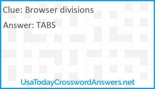 Browser divisions Answer