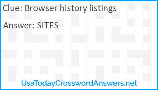 Browser history listings Answer