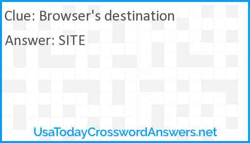 Browser's destination Answer