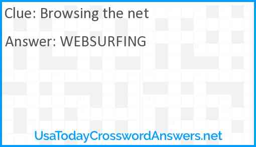 Browsing the net Answer