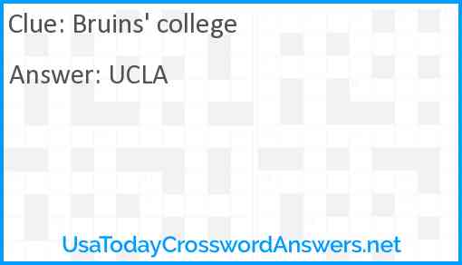 Bruins' college Answer