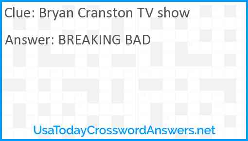Bryan Cranston TV show Answer