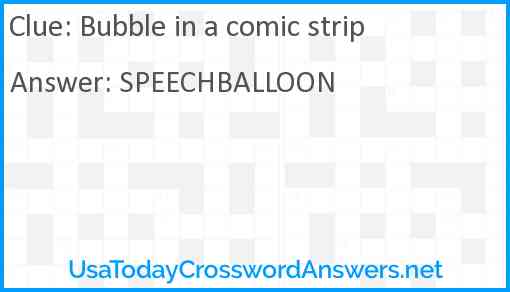 Bubble in a comic strip Answer