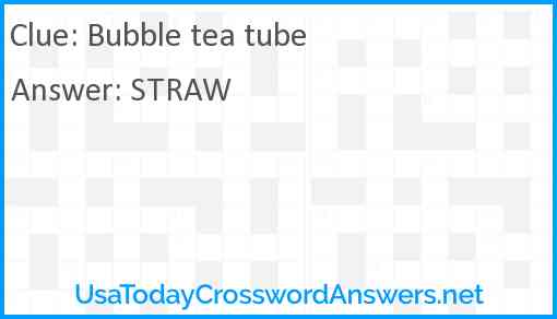 Bubble tea tube Answer