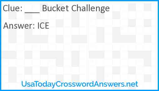 ___ Bucket Challenge Answer