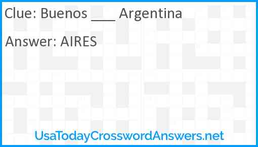 Buenos ___ Argentina Answer