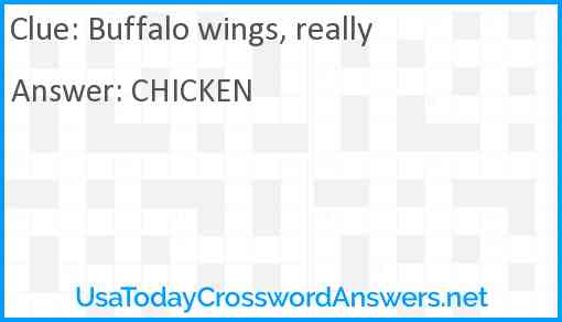 Buffalo wings, really Answer