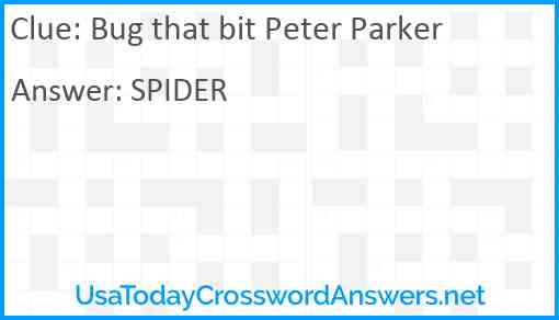 Bug that bit Peter Parker Answer