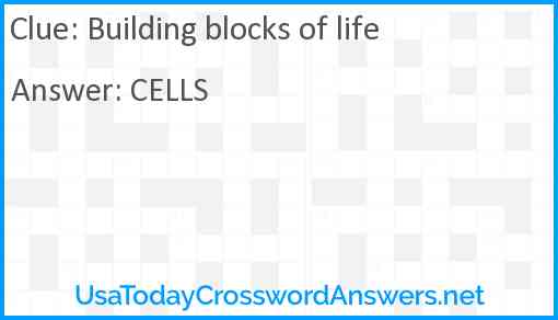 Building blocks of life Answer
