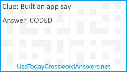 Built an app say Answer