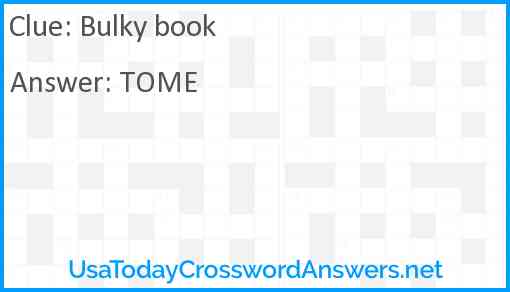 Bulky book Answer