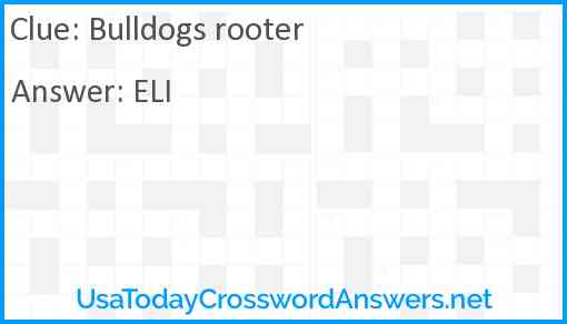Bulldogs rooter Answer