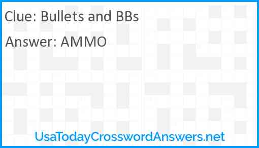 Bullets and BBs Answer