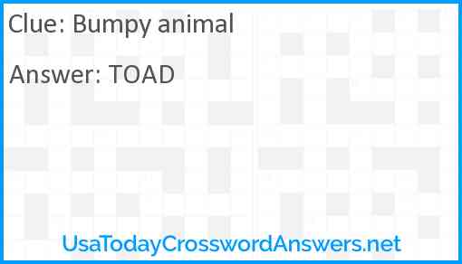 Bumpy animal Answer