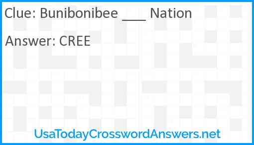 Bunibonibee ___ Nation Answer