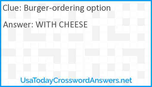 Burger-ordering option Answer