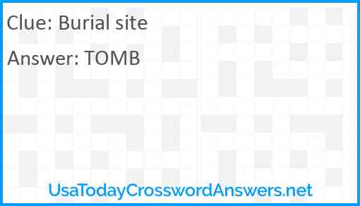 Burial site Answer