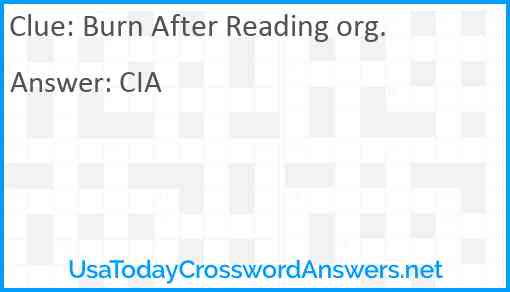 Burn After Reading org. Answer