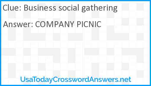 Business social gathering Answer