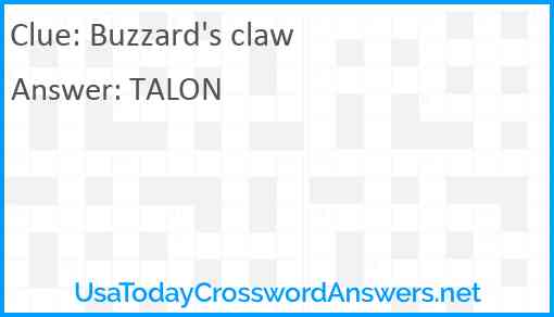 Buzzard's claw Answer