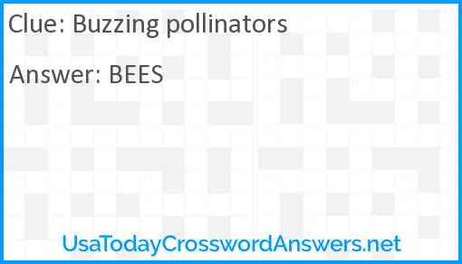 Buzzing pollinators Answer