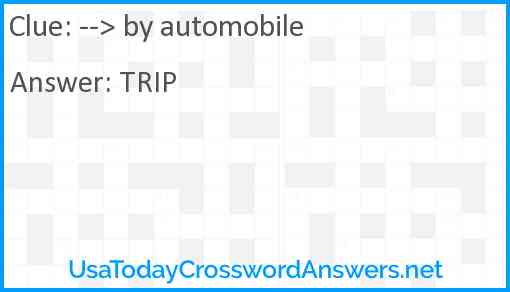 --> by automobile Answer