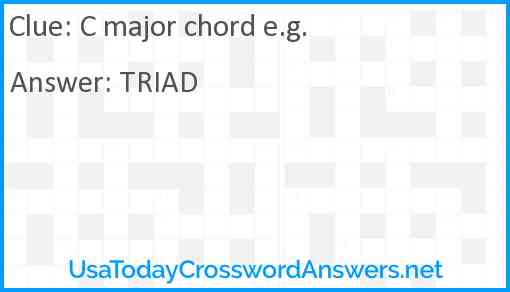 C major chord e.g. Answer