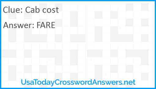 Cab cost Answer