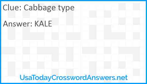 Cabbage type Answer