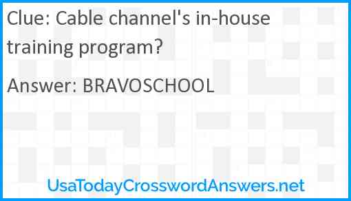 Cable channel's in-house training program? Answer