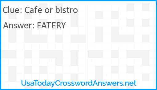 Cafe or bistro Answer
