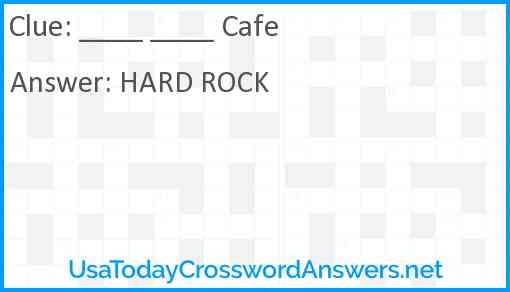____ ____ Cafe Answer