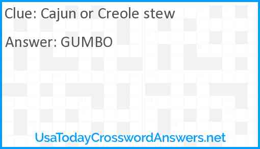 Cajun or Creole stew Answer