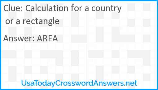 Calculation for a country or a rectangle Answer