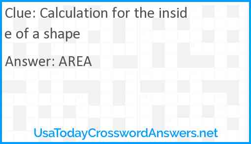 Calculation for the inside of a shape Answer