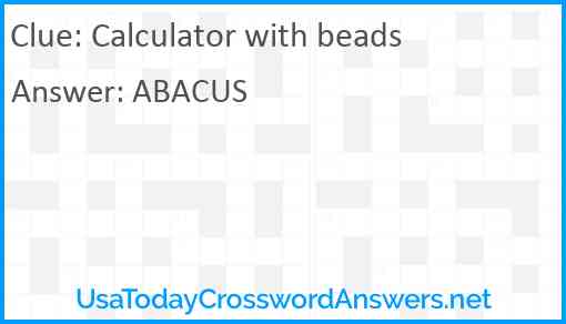 Calculator with beads Answer