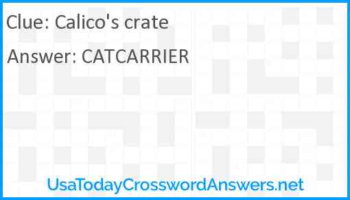 Calico's crate Answer