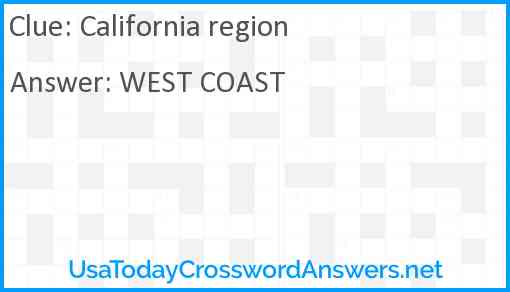 California region Answer