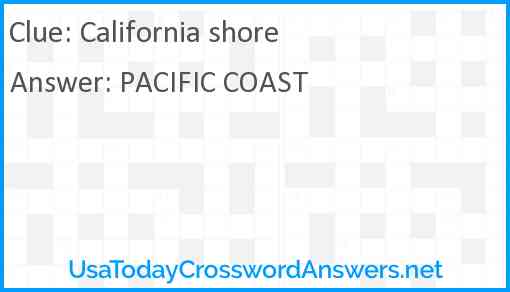 California shore Answer