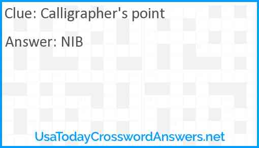Calligrapher's point Answer