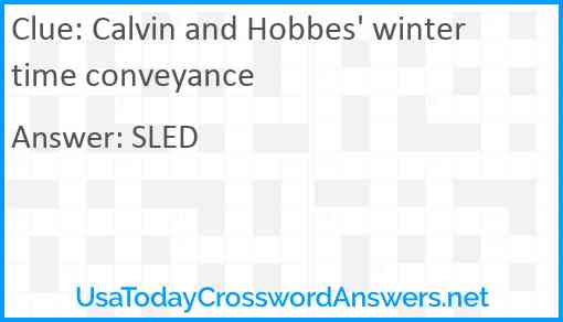 Calvin and Hobbes' wintertime conveyance Answer
