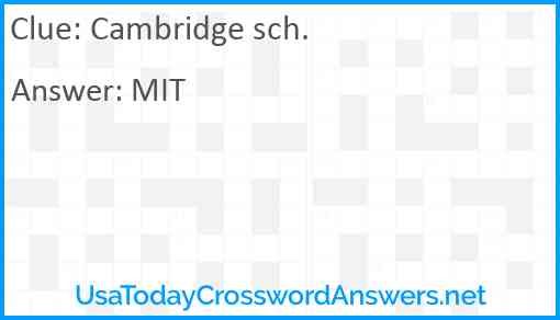 Cambridge sch. Answer