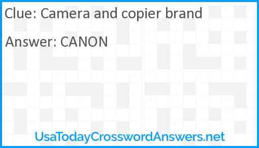 Camera and copier brand Answer